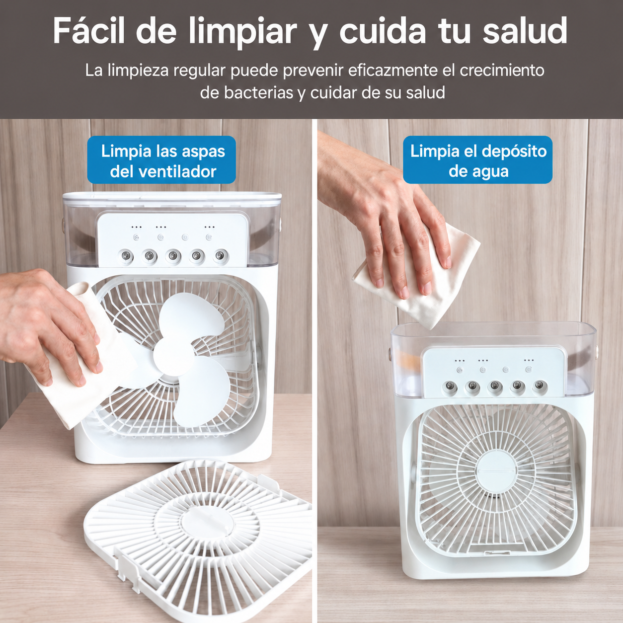 AeroFresh Pro™ – Enfriador Portátil con Humidificador y Luz LED