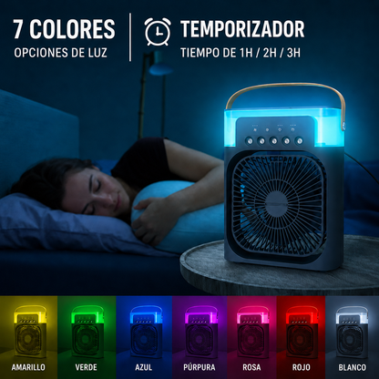 AeroFresh Pro™ – Enfriador Portátil con Humidificador y Luz LED